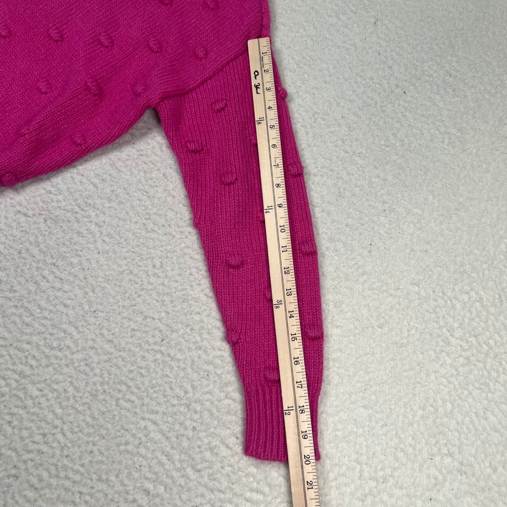 NWT Ann Taylor Bobble Knit Sweater Womens XS Pink Crew Neck Preppy Barbiecore - Picture 11 of 13